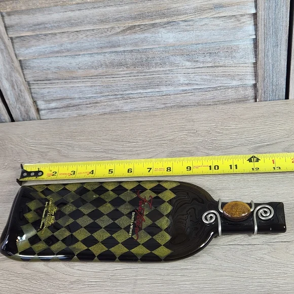 Fantesca Melted Flattened Wine Bottle Charcuterie Board Snack Cheese Tray - Picture 6 of 11